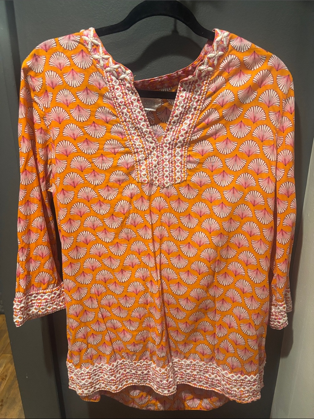 Sigrid Olsen Orange and Pink Printed Tunic